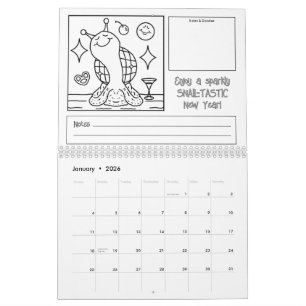 Schattigee slak 2026 Medium Kleuren Kalender