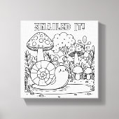 Schattigee slak en paddenstoelen | Kleur mij | Sna Canvas Afdruk (Voorkant)