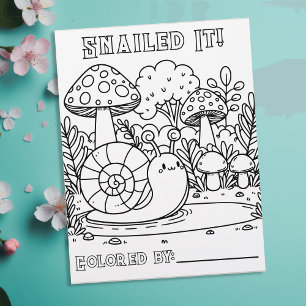 Schattigee slak en paddenstoelen Pagina Kleur mi Flyer