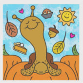 Schattigee slak Happy Thanksgiving Vinyl Sticker (Voorkant)
