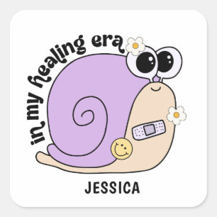 Schattigee slak   In mijn genezingstijdperk Vierkante Sticker