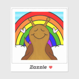 Schattigee slak met regenboog vinyl sticker