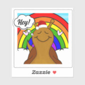 Schattigee slak met regenboog vrolijk kerstfeest | sticker (Vel)