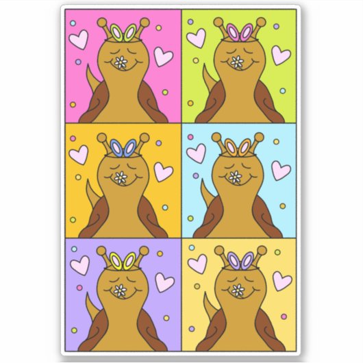 Schattigee slak Pop Art Bunny Ears Easter | vinyl Sticker (Voorkant)