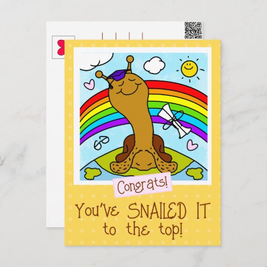 Schattigee slak sloeg het naar het bovenste Afstud Briefkaart (Voorkant / Achterkant)