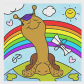 Schattigee slak sloeg het naar het bovenste Afstud Sticker (Voorkant)