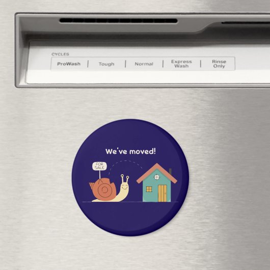 Schattigee slak "We hebben verhuisd" Grappige Nieu Magneet (Insitu (Vaatwasser))