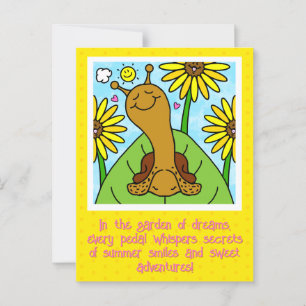 Schattigee slak zomer tuin chat denken aan jou briefkaart