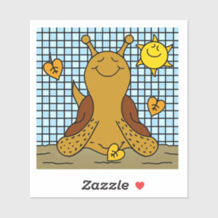 Schattigee slak zonneschijn en bladmozaïek Happy H Sticker