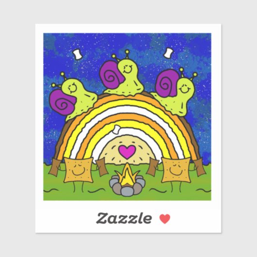 Schattigee slakken Crossing Rainbow Log Herfst Vin Sticker (Vel)