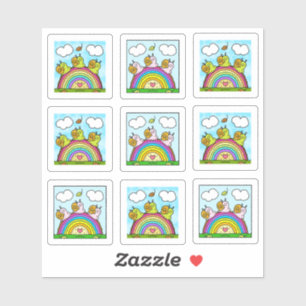 Schattigee Slakken Regenboog Log Tiny Art Series Sticker