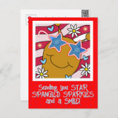 Schattigee slakkenster Spangled Smiles Vierde juli Feestdagenkaart (Voorkant / Achterkant)