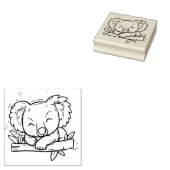 Schattigee Slapen Koala op Branch Outline Rubberstempel (Gestempeld)