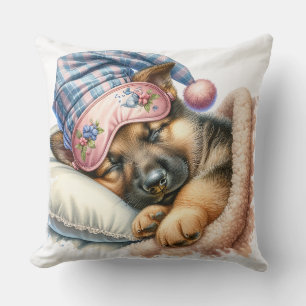 Schattigee slapende Duitse herder Kussen