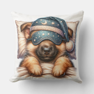 Schattigee slapende Duitse herder Kussen