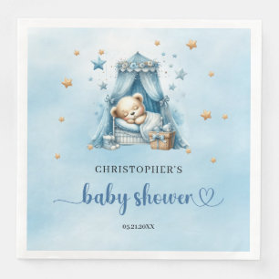 Schattigee slapende teddybeer baby shower servet