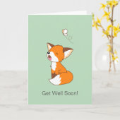 Schattigee slaperige kleine vos krijgen snel blanc kaart (Gele Bloem)