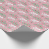 Schattigee slaperige winterkonijnen cadeaupapier (Hoek)