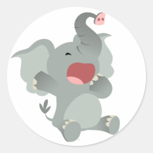 Schattigee Sleepy Cartoon Olifant Sticker