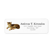 Schattigee  Sleepy Nap Bruin en Witte Tabby Kat Etiket (Voorkant)