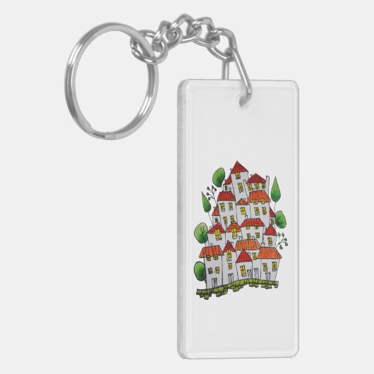 Schattigee Sleutelhanger (Doodle - handgetekend) (Voorkant Links)