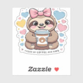 Schattigee Sloth Coffee Lover Shirt - Funny Fueled Sticker (Vel)