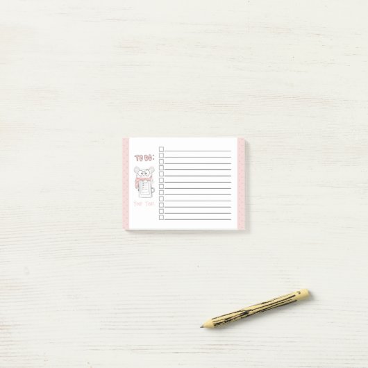 Schattigee Smart Hamster roze to-do noten Post-it® Notes (Op bureau)