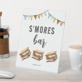 Schattigee Smores Camping Rustieke Verjaardag Cust Reclamebord Met Voetstuk (Insitu)