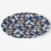 Schattigee Smores Marshmallow Illustratie Papieren Bordje (Gekanteld)