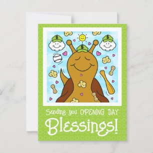 Schattigee Snail Baseball Blessings   Briefkaart