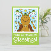 Schattigee Snail Baseball Blessings Kleuren | groe Kaart (Staand voorkant)