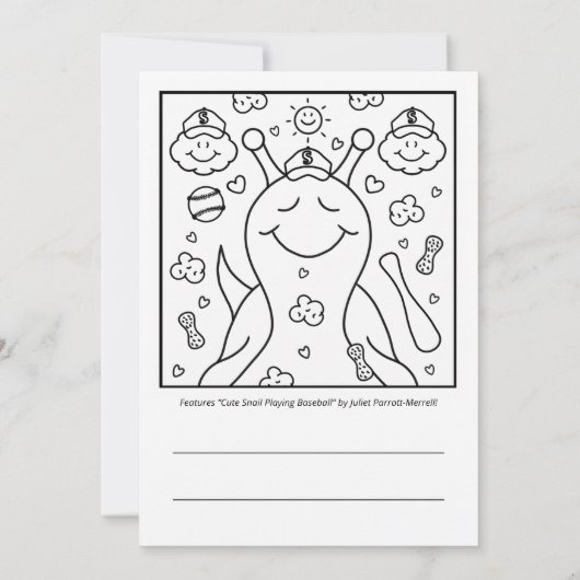 Schattigee Snail Baseball Blessings Kleuren | groe Kaart (Achterkant)