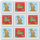 Schattigee Snail Christmas Mail Tiny Art Series Sticker (Voorkant)