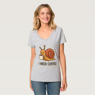 Schattigee Snail Coffee Sticker T-shirt