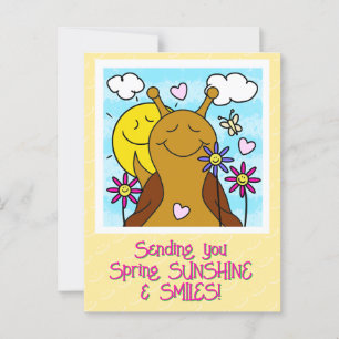 Schattigee Snail Sending Smiles Spring   Briefkaart