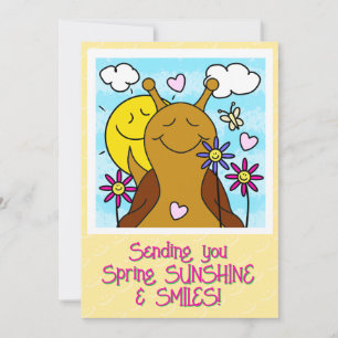 Schattigee Snail Sending Smiles Spring   groet Kaart