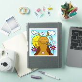 Schattigee Snail Sending Smiles Spring | vinyl Sticker (iPad Cover)