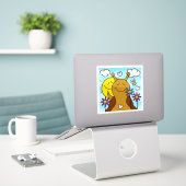 Schattigee Snail Sending Smiles Spring | vinyl Sticker (Laptop op bureau)