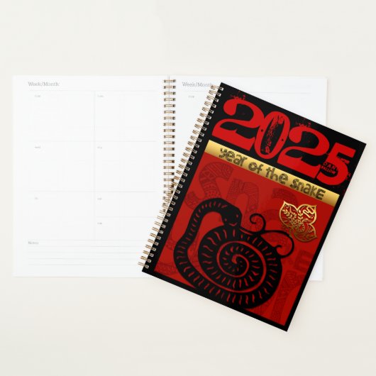 Schattigee Snake Chinees Jaar 2025 Zodiac Verjaard Planner (Display)