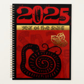 Schattigee Snake Chinees Jaar 2025 Zodiac Verjaard Planner (Voorkant)