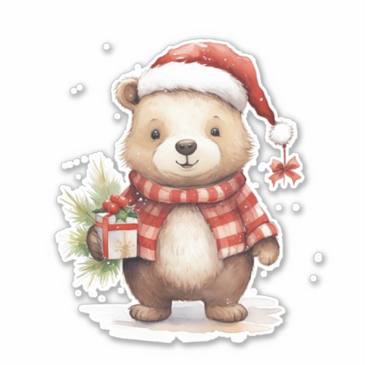 Schattigee sneeuw beer vinyl sticker (Voorkant)