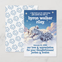 Schattigee sneeuwluipaard slaapt op wolken Baby sh