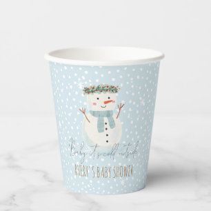 Schattigee sneeuwman Baby Het is koud buiten Baby Papieren Bekers