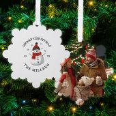Schattigee Sneeuwman Custom Christmas Photo Keepsa Ornament Kaart