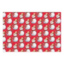 Schattigee sneeuwman en kerstboom Waterverf Patter