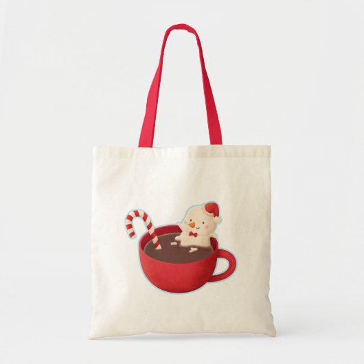 Schattigee Sneeuwman Gezellig in Hot Cocoa Kerst T Tote Bag (Voorkant)