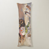 Schattigee Sneeuwman in de waterverf schilderij Lichaamskussen (Achterkant (Verticaal))