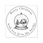 Schattigee Sneeuwman in Sneeuw Wereldbol Vrolijk K Zelfinktende Stempel (Design)