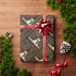 Schattigee Sneeuwman Kerst Vriendelijkheid Vreugde Cadeaupapier
