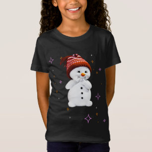 Schattigee Sneeuwman met sneeuwvlokken cadeau voor T-shirt
